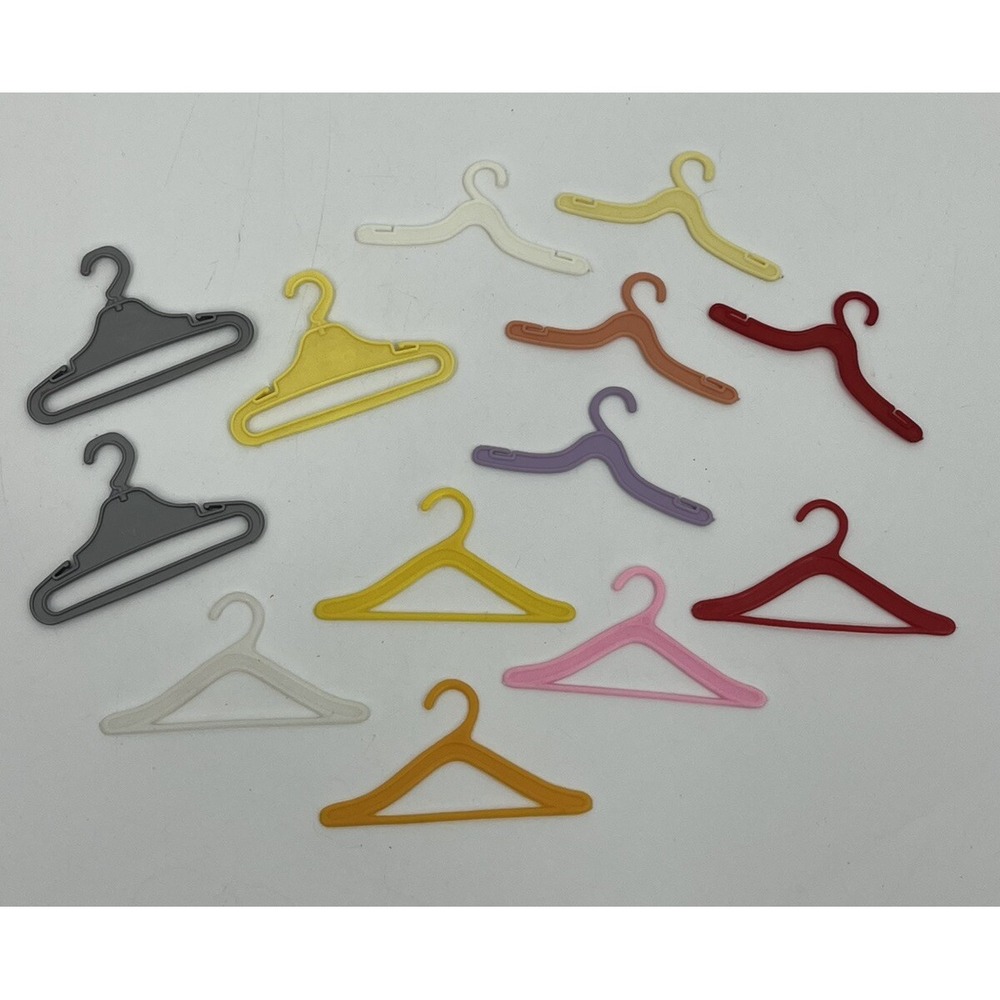 Vintage Plastic Barbie Doll Clothes Hangers Lot of 13 Multicolor